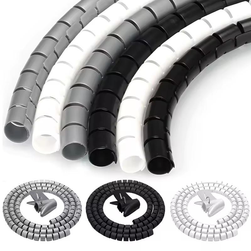 Cable Lock Flexible - 2 m flexibler Spiralkabel-Drahtschutz, Kabel-Organizer, Computerkabel,