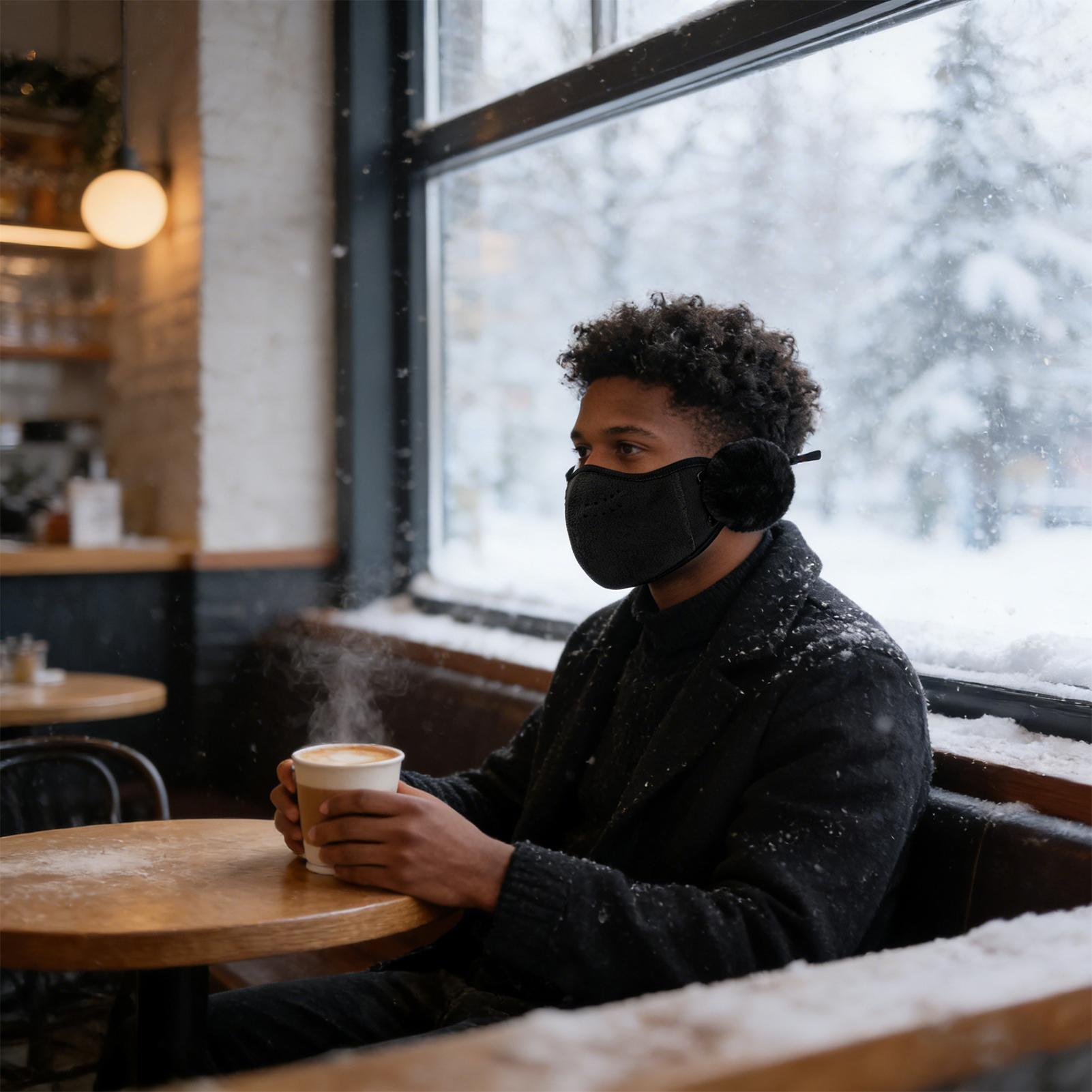 Winter Cycling Commute - Gesichts-Mund-Abdeckung, winddicht, dicker Schild mit Ohrenklappe,