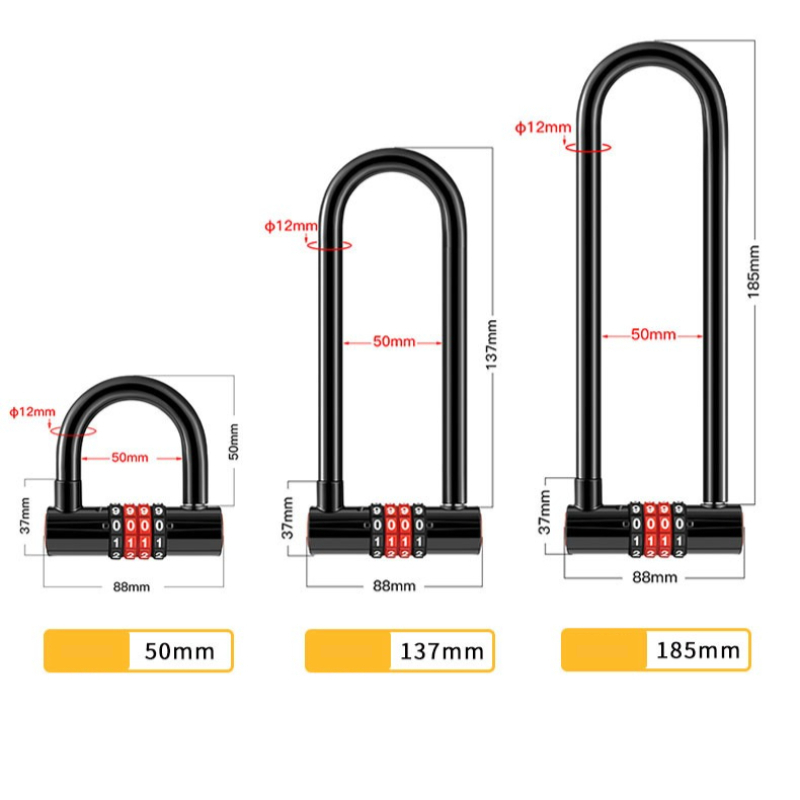 185mm/173mm/50mm Verlängertes  – Cable Lock Flexible Bewertung und Preis
